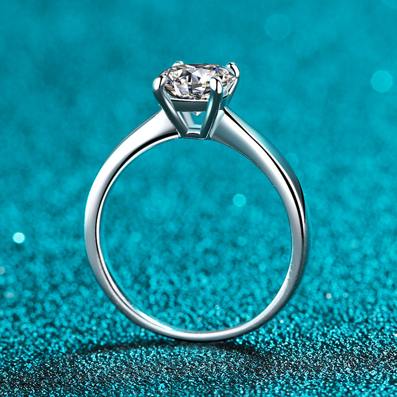 Vierkrallen-Zirkonia Ring (5mm|6.5mm|8mm) aus 925er Silber mit Rhodiumbeschichtung