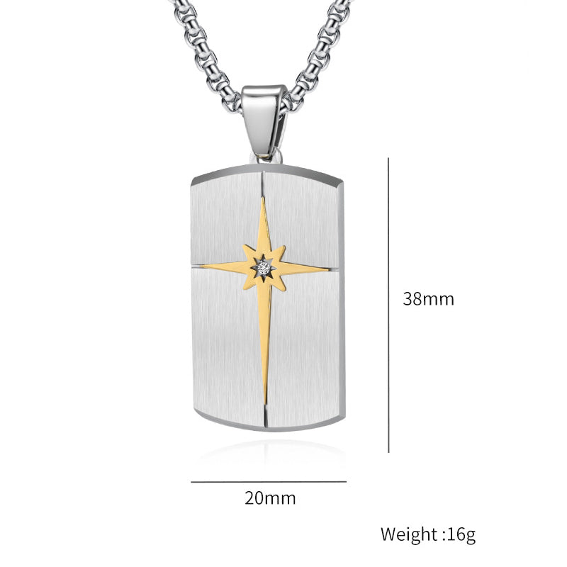 Minimalistischer Hexagramm-Anhänger für Herren | 316L Edelstahl mit Facettenschliff