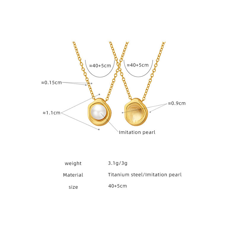 Muschelperlenkette aus Edelstahl | 18K Goldbeschichtet oder Hochglanz-Silberoptik
