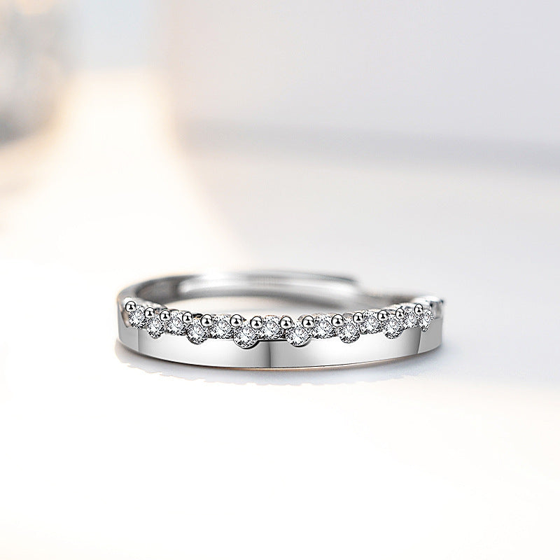 S925 Sterlingsilber 'You Are The Best To Me' Paarringe - Verstellbare Größe, rhodinierte Weißgold-Optik mit funkelnden Zirkonia-Steinen