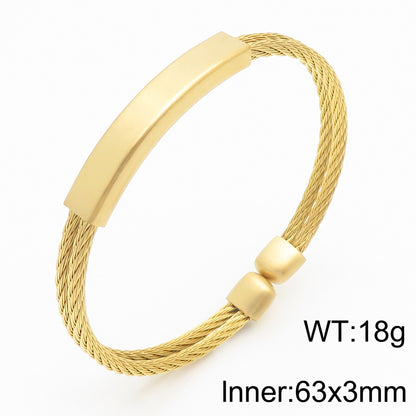 Offenes Herren-Armband aus Edelstahl – Geflochtenes Drahtseil mit Twisted-Look