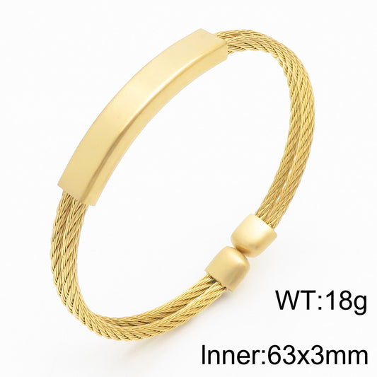 Offenes Herren-Armband aus Edelstahl – Geflochtenes Drahtseil mit Twisted-Look