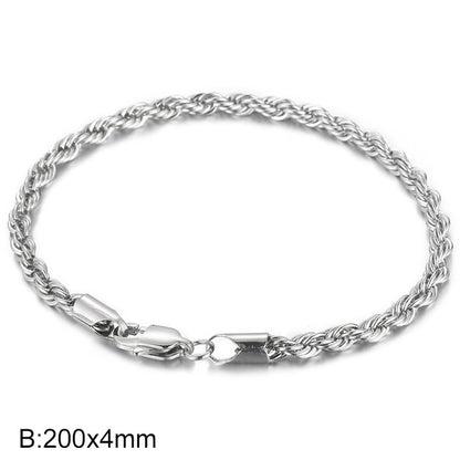 Herren Armband aus 18k vergoldetem Edelstahl - Geflochtenes Twisted Seil Design