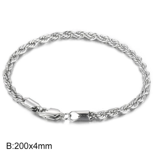 Herren Armband aus 18k vergoldetem Edelstahl - Geflochtenes Twisted Seil Design