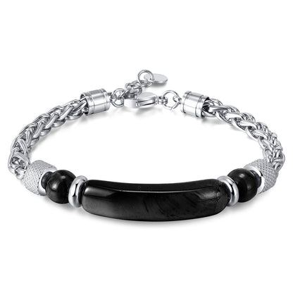 Edelstahl-Kettenarmband mit Tigerauge & Titan – Für Herren