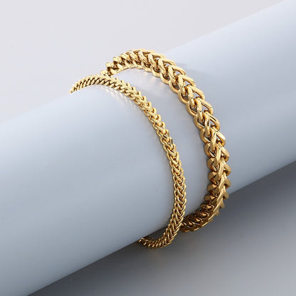 Minimalistische Kubaketten-Armbänder für Paare – Mit strukturiertem Wirbelmuster und Hochglanzschliff