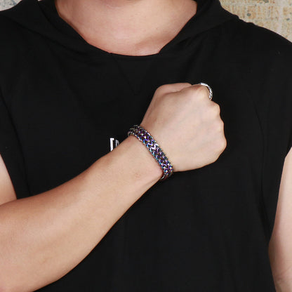 Titan Geflecht-Armband - Zweireihig - Schlichter Herrenschmuck