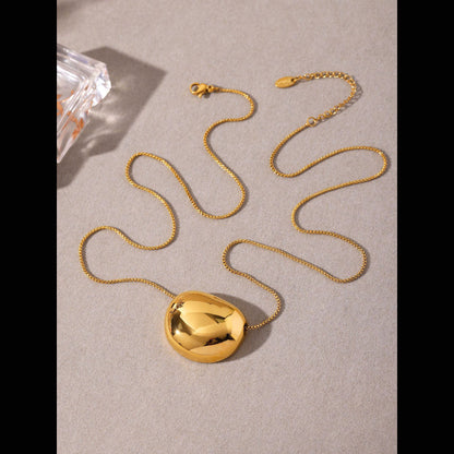 Minimalistische Rund-Anhängerkette – 18K Echtgold-Vergoldung oder Edelstahl-Optik (wahlweise)