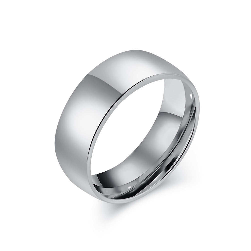Schlichter Titanstahl Ring - Hochwertig glänzend in Schwarz & Stahlfarben - 18K Gold Beschichtung - Unisex Design - Edler Schmuck für Damen & Herren