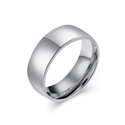 Schlichter Titanstahl Ring - Hochwertig glänzend in Schwarz & Stahlfarben - 18K Gold Beschichtung - Unisex Design - Edler Schmuck für Damen & Herren