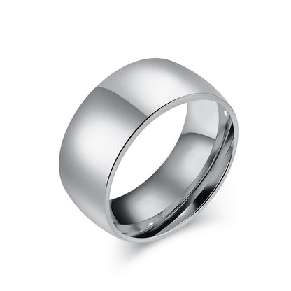 Schlichter Titanstahl Ring - Hochwertig glänzend in Schwarz & Stahlfarben - 18K Gold Beschichtung - Unisex Design - Edler Schmuck für Damen & Herren