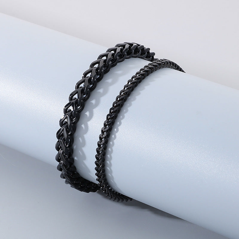 Minimalistische Kubaketten-Armbänder für Paare – Mit strukturiertem Wirbelmuster und Hochglanzschliff