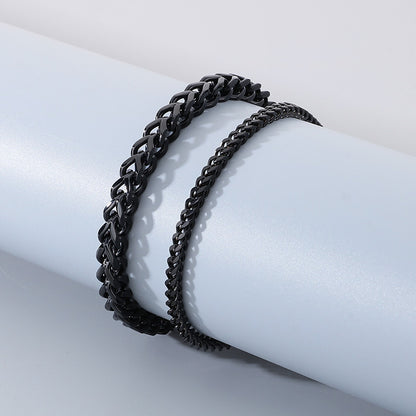 Minimalistische Kubaketten-Armbänder für Paare – Mit strukturiertem Wirbelmuster und Hochglanzschliff