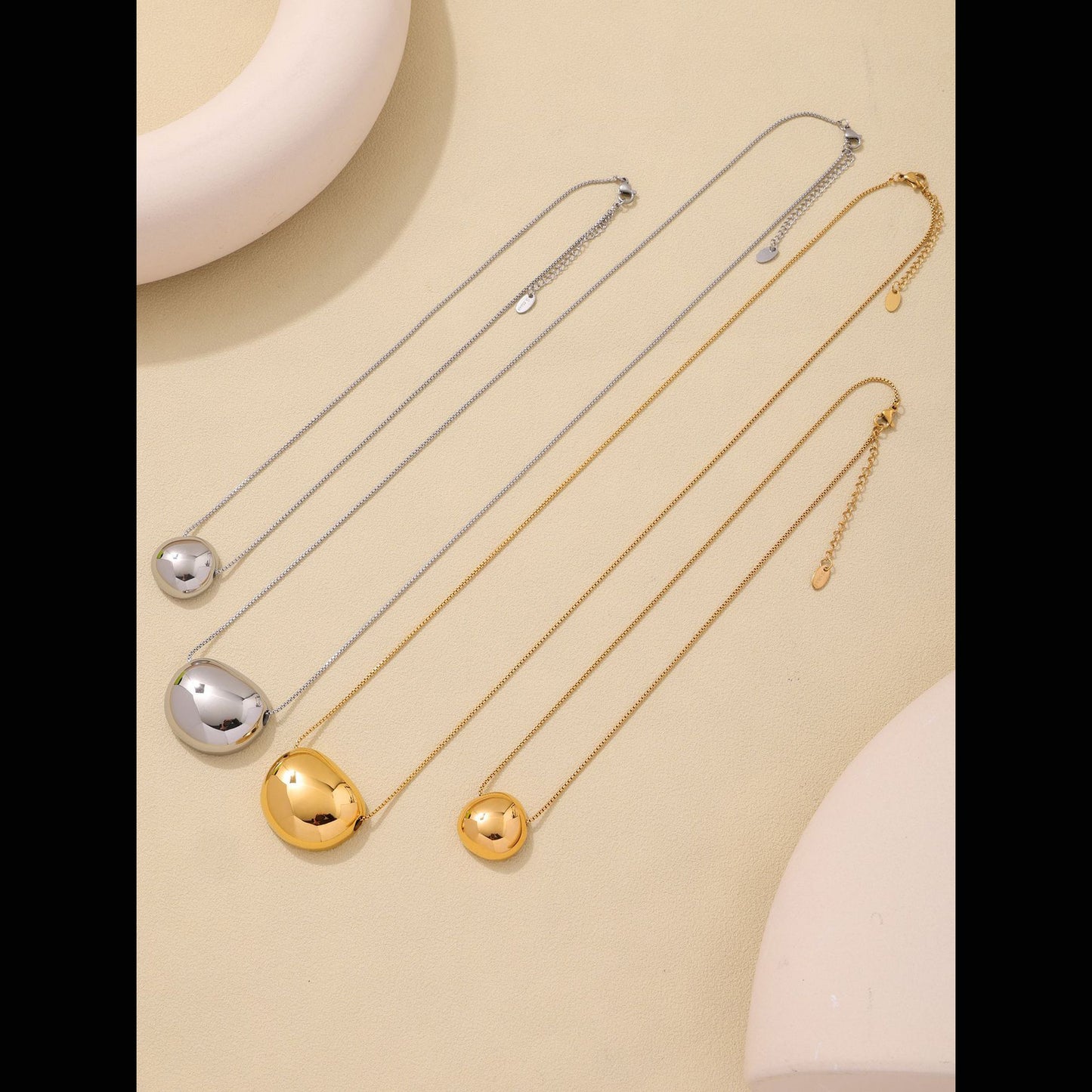 Minimalistische Rund-Anhängerkette – 18K Echtgold-Vergoldung oder Edelstahl-Optik (wahlweise)