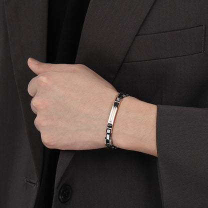 Edelstahl-Paararmbänder - Modernes Kettenarmband aus Titanstahl für Ihn & Sie