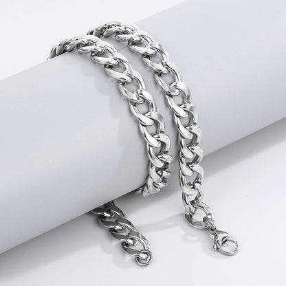 Minimalistische Edelstahl-Kubakette - Schlichte HipHop Halskette für Männer & Frauen - Robustes Cuban Link Chain Design