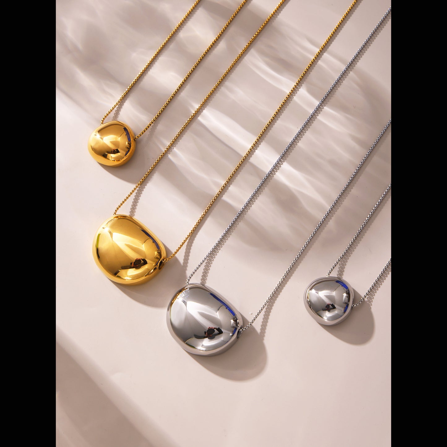 Minimalistische Rund-Anhängerkette – 18K Echtgold-Vergoldung oder Edelstahl-Optik (wahlweise)