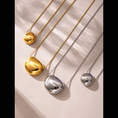 Minimalistische Rund-Anhängerkette – 18K Echtgold-Vergoldung oder Edelstahl-Optik (wahlweise)
