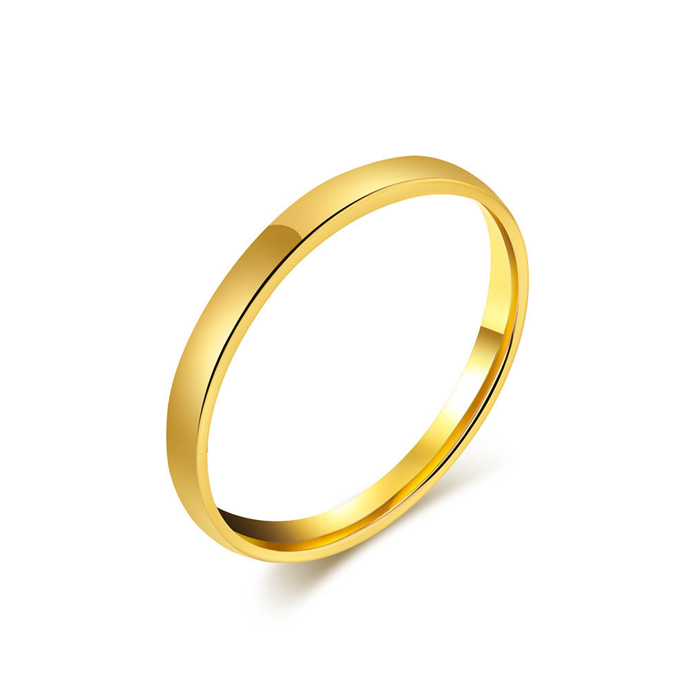 Schlichter Titanstahl Ring - Hochwertig glänzend in Schwarz & Stahlfarben - 18K Gold Beschichtung - Unisex Design - Edler Schmuck für Damen & Herren