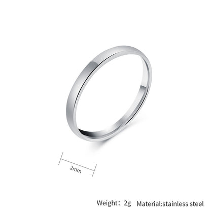 Schlichter Titanstahl Ring - Hochwertig glänzend in Schwarz & Stahlfarben - 18K Gold Beschichtung - Unisex Design - Edler Schmuck für Damen & Herren