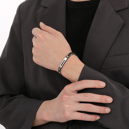 Edelstahl-Paararmbänder - Modernes Kettenarmband aus Titanstahl für Ihn & Sie