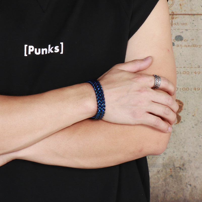 Titan Geflecht-Armband - Zweireihig - Schlichter Herrenschmuck