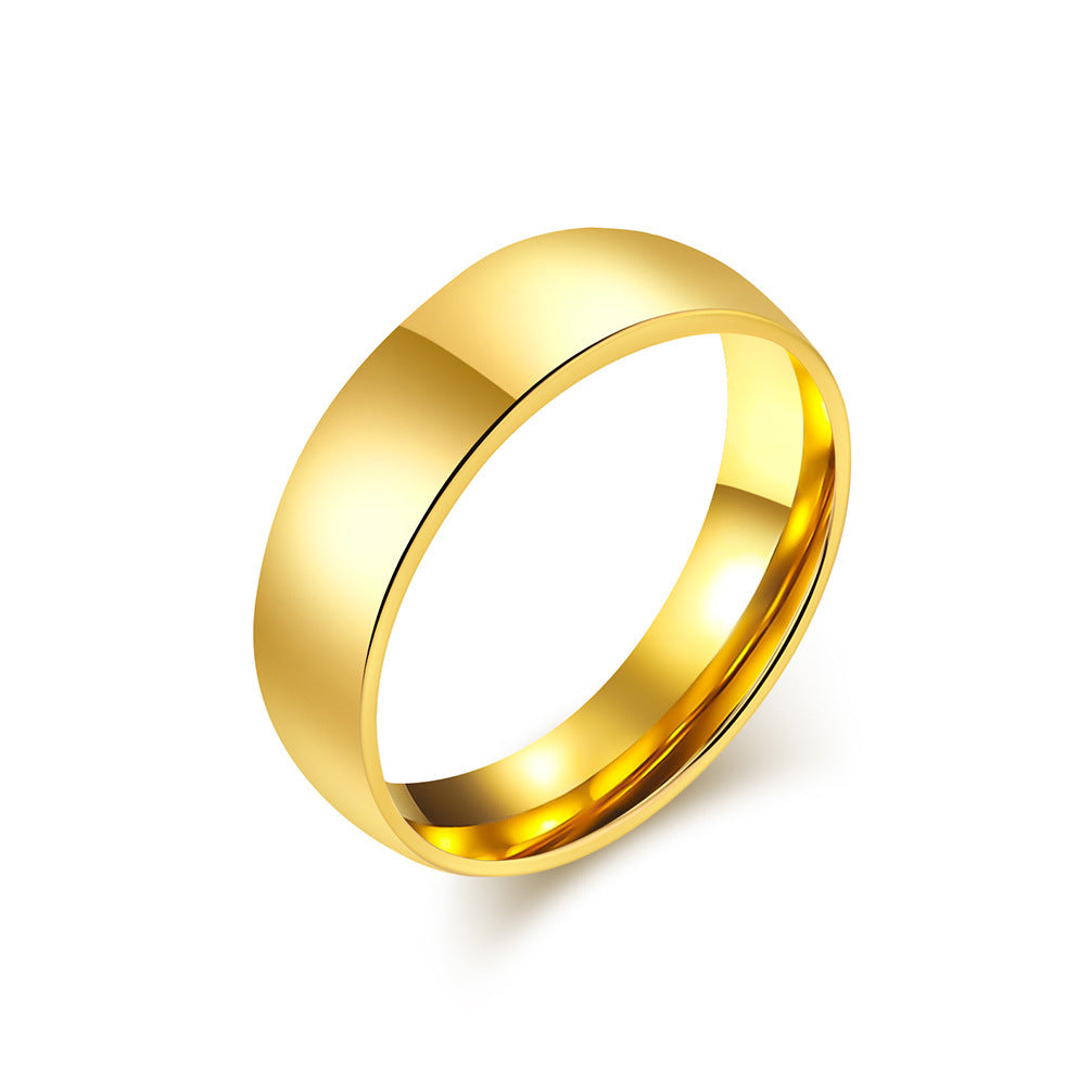 Schlichter Titanstahl Ring - Hochwertig glänzend in Schwarz & Stahlfarben - 18K Gold Beschichtung - Unisex Design - Edler Schmuck für Damen & Herren