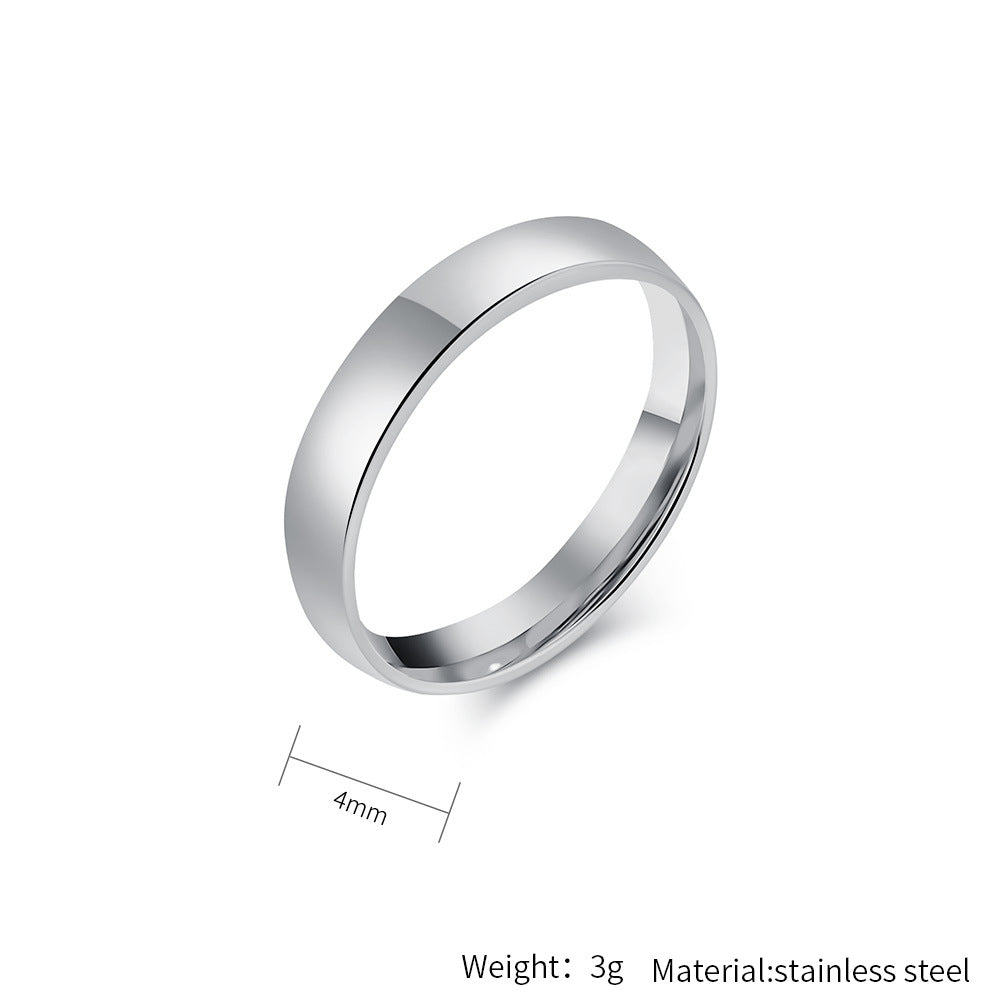 Schlichter Titanstahl Ring - Hochwertig glänzend in Schwarz & Stahlfarben - 18K Gold Beschichtung - Unisex Design - Edler Schmuck für Damen & Herren