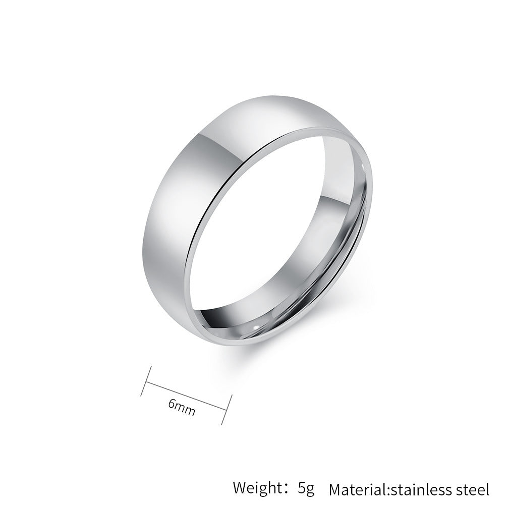 Schlichter Titanstahl Ring - Hochwertig glänzend in Schwarz & Stahlfarben - 18K Gold Beschichtung - Unisex Design - Edler Schmuck für Damen & Herren