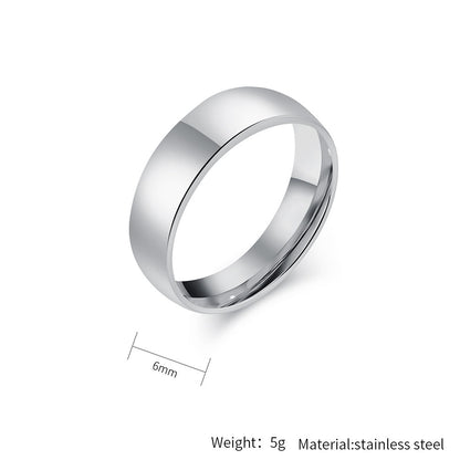 Schlichter Titanstahl Ring - Hochwertig glänzend in Schwarz & Stahlfarben - 18K Gold Beschichtung - Unisex Design - Edler Schmuck für Damen & Herren