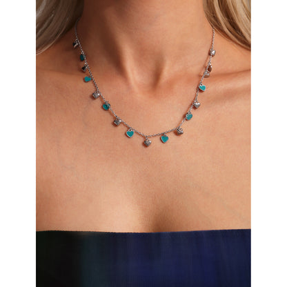 Mehrfarbige Grün-Herz-Kollektion – 18K vergoldeter Edelstahl Schmuck als Armband oder Halskette (wahlweise Gold- oder Silberoptik)