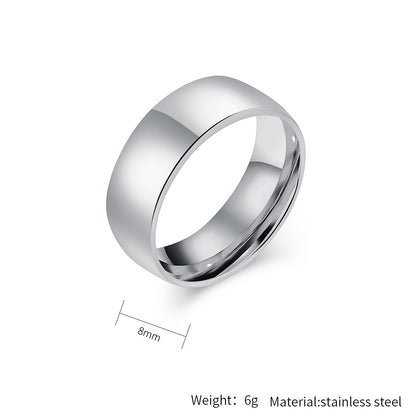 Schlichter Titanstahl Ring - Hochwertig glänzend in Schwarz & Stahlfarben - 18K Gold Beschichtung - Unisex Design - Edler Schmuck für Damen & Herren