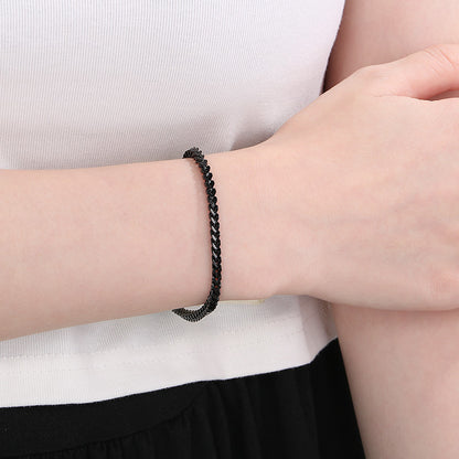 Minimalistische Kubaketten-Armbänder für Paare – Mit strukturiertem Wirbelmuster und Hochglanzschliff