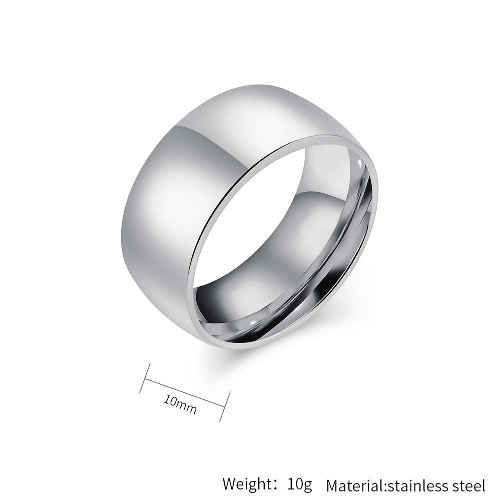 Schlichter Titanstahl Ring - Hochwertig glänzend in Schwarz & Stahlfarben - 18K Gold Beschichtung - Unisex Design - Edler Schmuck für Damen & Herren