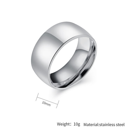Schlichter Titanstahl Ring - Hochwertig glänzend in Schwarz & Stahlfarben - 18K Gold Beschichtung - Unisex Design - Edler Schmuck für Damen & Herren