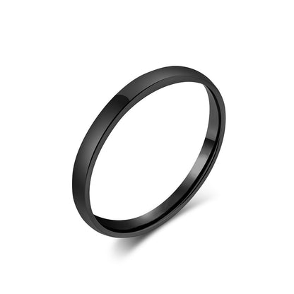 Schlichter Titanstahl Ring - Hochwertig glänzend in Schwarz & Stahlfarben - 18K Gold Beschichtung - Unisex Design - Edler Schmuck für Damen & Herren