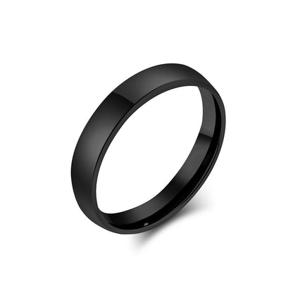 Schlichter Titanstahl Ring - Hochwertig glänzend in Schwarz & Stahlfarben - 18K Gold Beschichtung - Unisex Design - Edler Schmuck für Damen & Herren