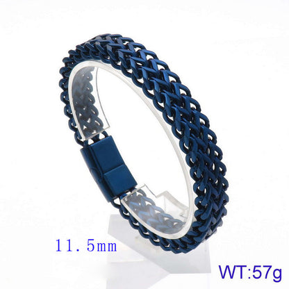 Titan Geflecht-Armband - Zweireihig - Schlichter Herrenschmuck