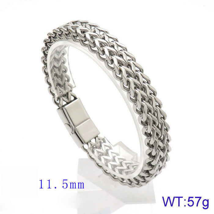 Titan Geflecht-Armband - Zweireihig - Schlichter Herrenschmuck