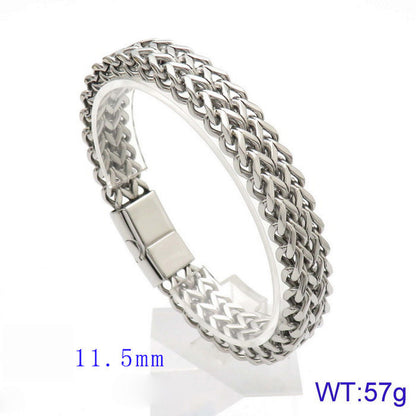 Titan Geflecht-Armband - Zweireihig - Schlichter Herrenschmuck