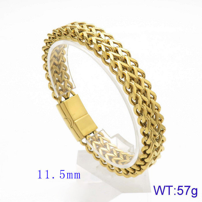 Titan Geflecht-Armband - Zweireihig - Schlichter Herrenschmuck