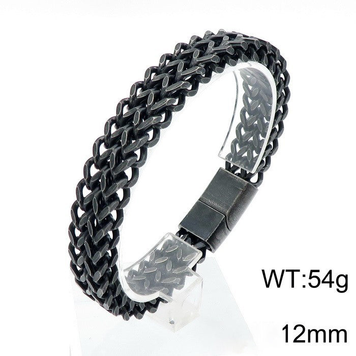 Titan Geflecht-Armband - Zweireihig - Schlichter Herrenschmuck