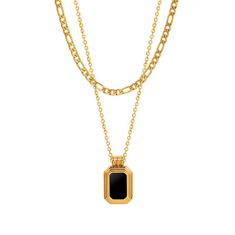 Moderne Acryl-Halskette mit kantigem Design – Stapelbarer Look in Gold oder Silber