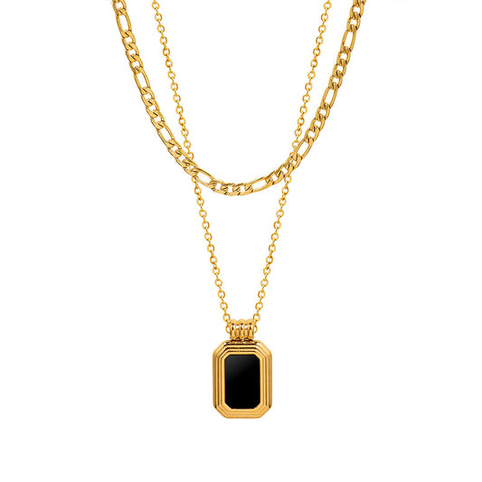 Moderne Acryl-Halskette mit kantigem Design – Stapelbarer Look in Gold oder Silber