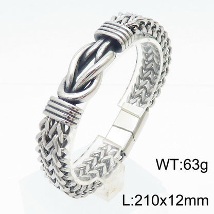 Edelstahl-Armband Herren mit robustem Zopfmuster - Zeitloses Design für Business & Freizeit