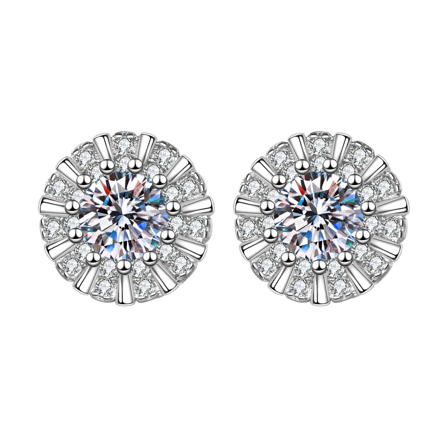 Sonnenblumen Ohrringe - Kupfer rhodiniert (weißgoldoptik) mit Silber Ohrsteckern - Elegante & Stilvolle Accessoires