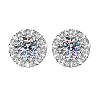 Sonnenblumen Ohrringe - Kupfer rhodiniert (weißgoldoptik) mit Silber Ohrsteckern - Elegante & Stilvolle Accessoires