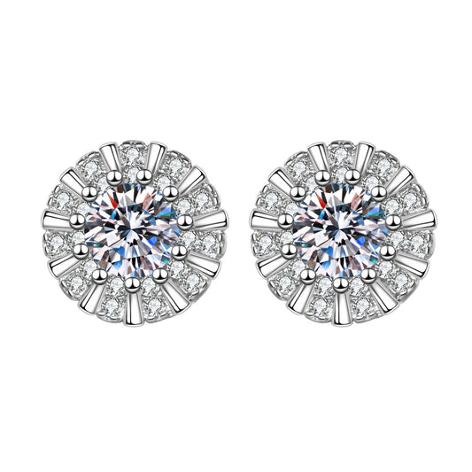 Sonnenblumen Ohrringe - Kupfer rhodiniert (weißgoldoptik) mit Silber Ohrsteckern - Elegante & Stilvolle Accessoires