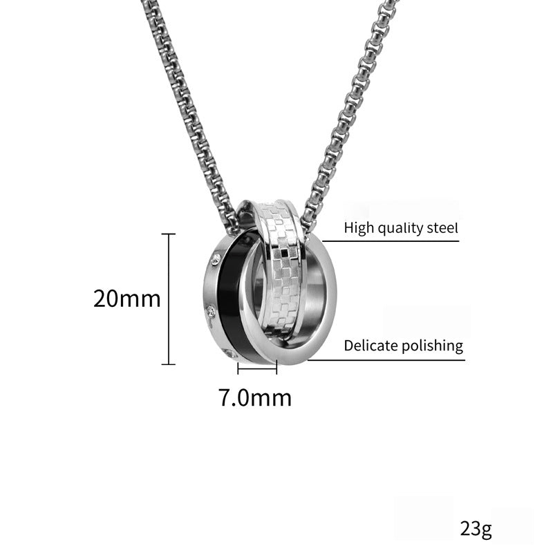 Titan Doppelring Kette - Schicker Herrenschmuck - Urbaner Unisex Style