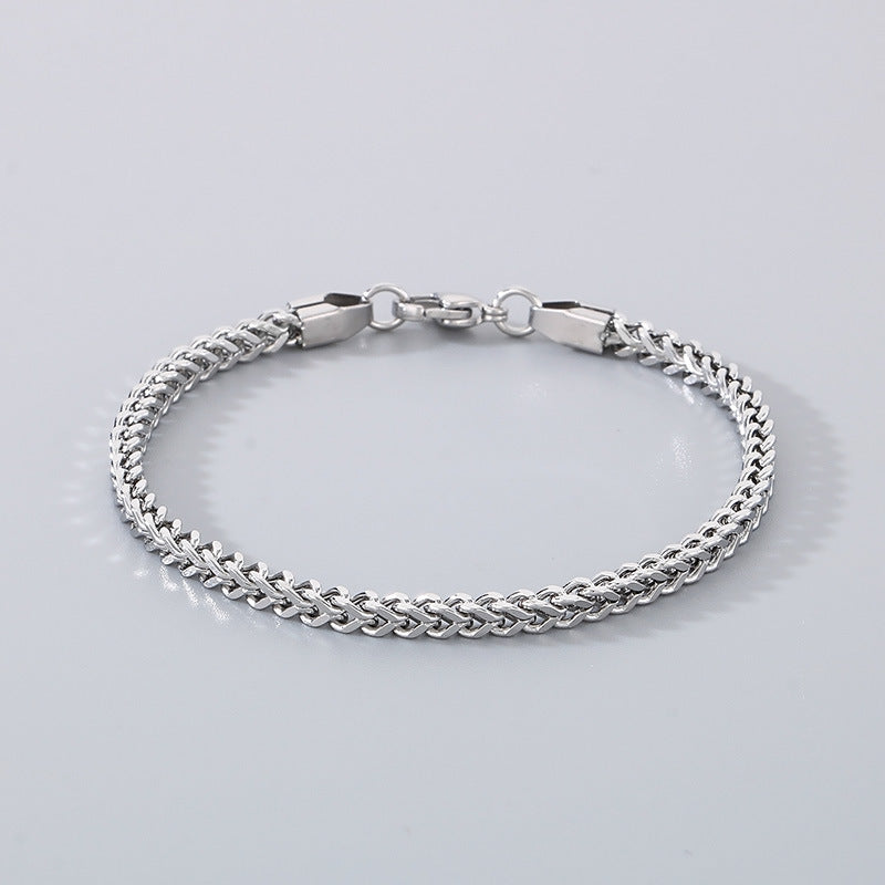Minimalistische Kubaketten-Armbänder für Paare – Mit strukturiertem Wirbelmuster und Hochglanzschliff